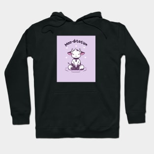 Kawaii Cute Yoga Meditating Cow Hoodie